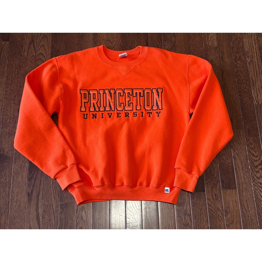 Russell Athletic Princeton University Sweatshirt Orange Embroidered Smal